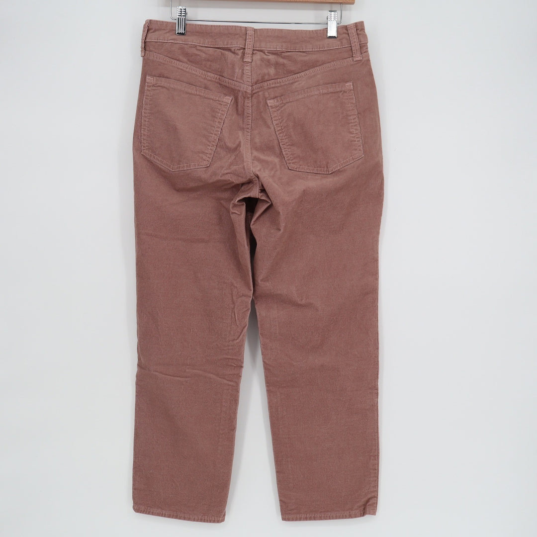 Old Navy OG Straight High-Rise Corduroy Pants Dusty Rose Mauve 8 Petite