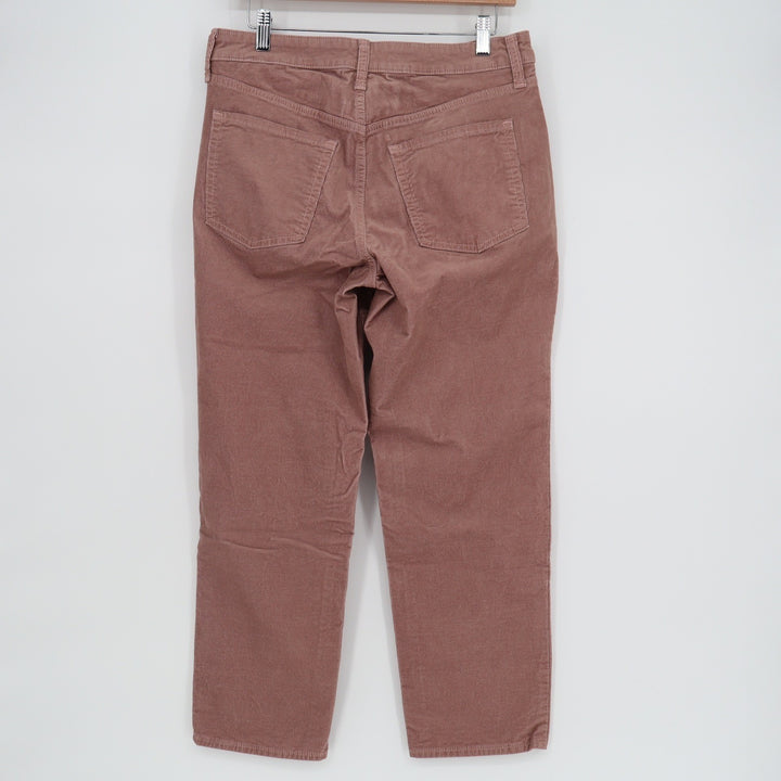 Old Navy OG Straight High-Rise Corduroy Pants Dusty Rose Mauve 8 Petite