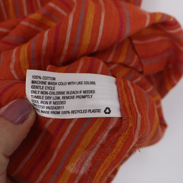 Universal Thread Orange Striped Cotton Gauze Square Neck Tank Top Small