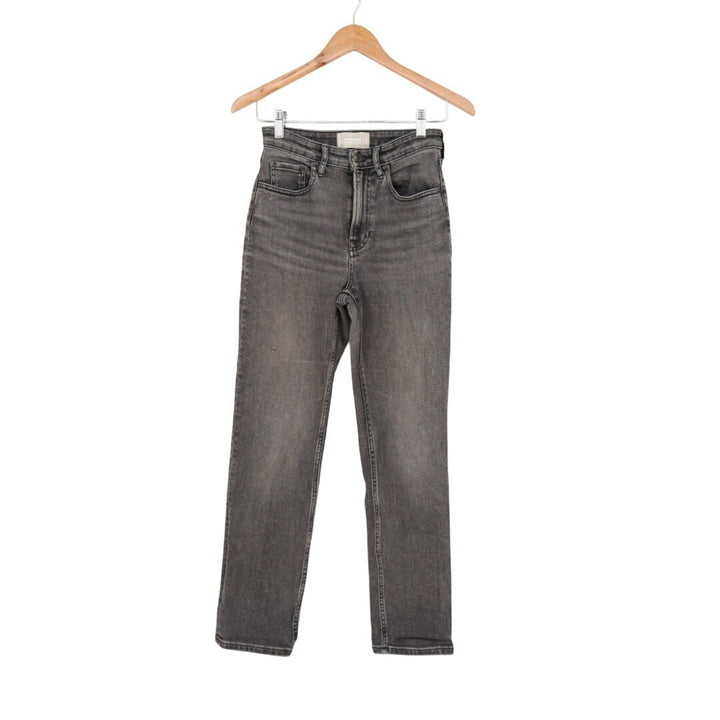 Everlane The High Rise Straight Jeans Womens 25 Gray Cotton Stretch Medium Wash