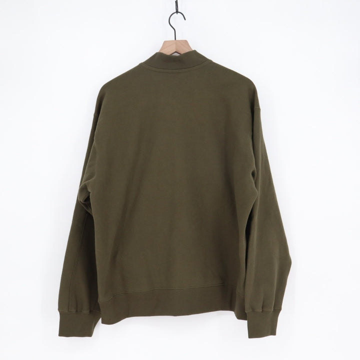 American Giant Bomber Jacket Mens Large Olive Green Full Zip Cotton Long Sleeve
