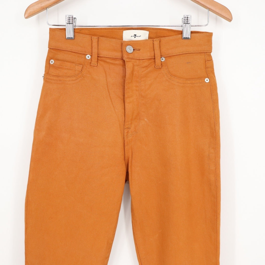 7 For All Mankind Skinny Jeans Womens 27 Orange Dark Wash Denim Cotton Casual