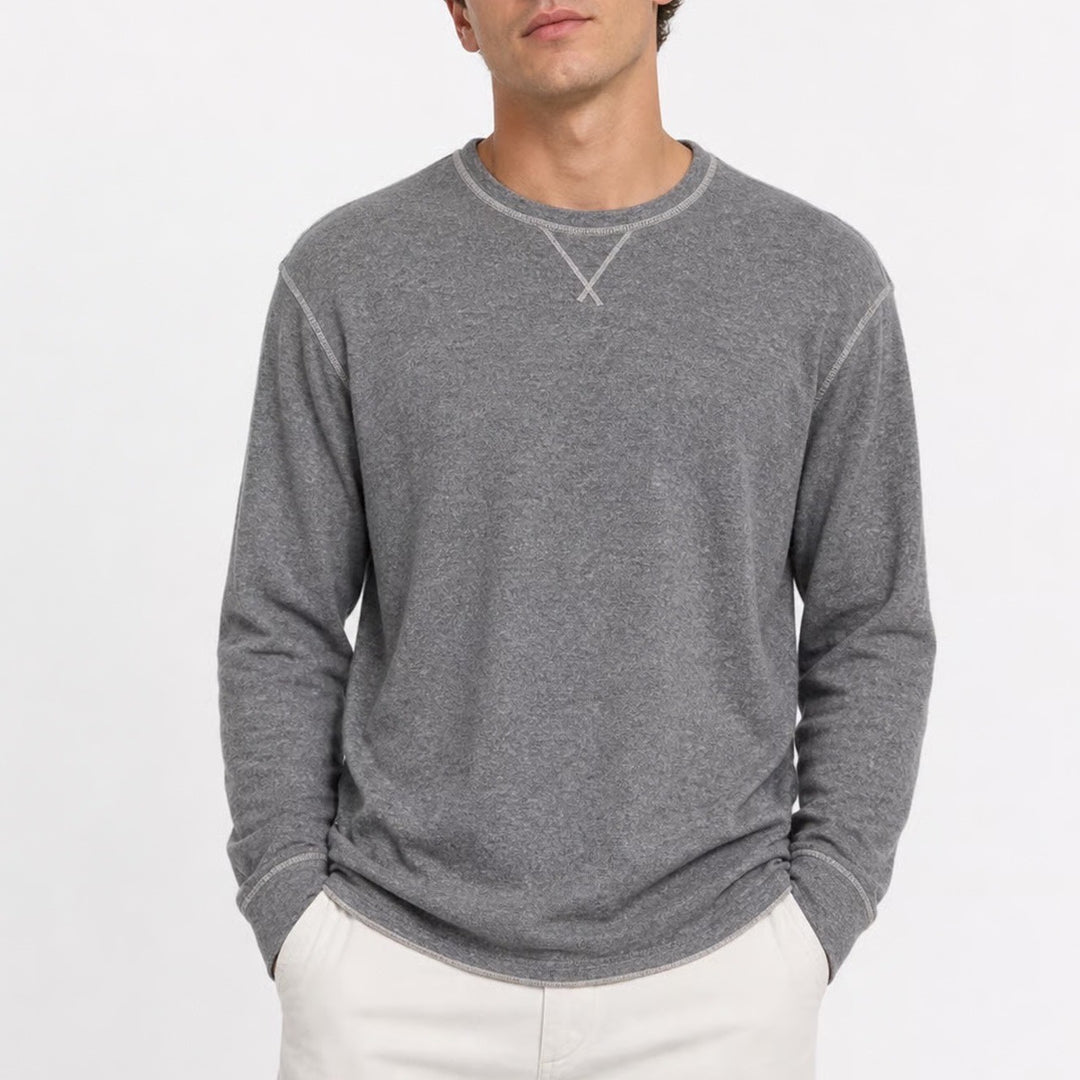 American Eagle Mens Gray Thermal Waffle Knit Long Sleeve Shirt Small