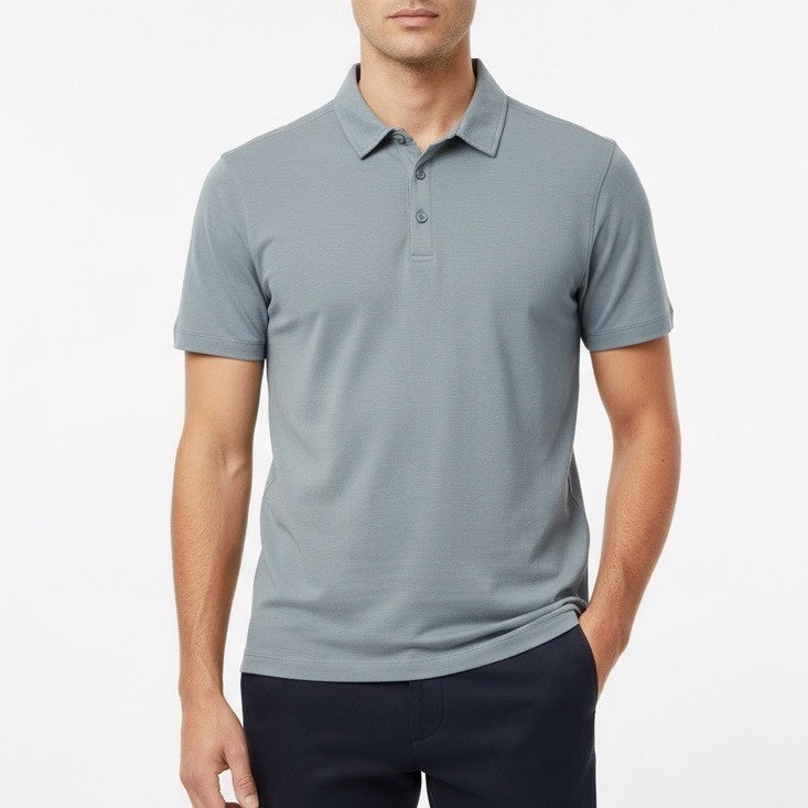Lululemon ABC Polo Shirt Mens Medium Short Sleeve Gray Performance Golf Casual