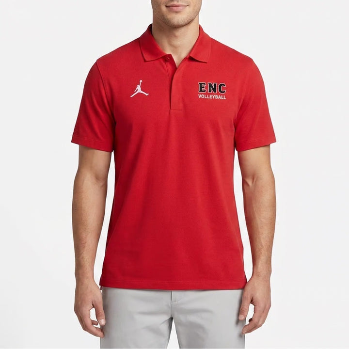 Jordan Mens Dri-FIT ENC Volleyball Polo Shirt Red Large Jumpman