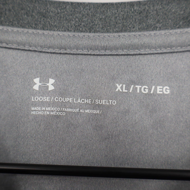 Under Armour Mens Gray Loose Fit Raglan Sleeve T Shirt Size XL