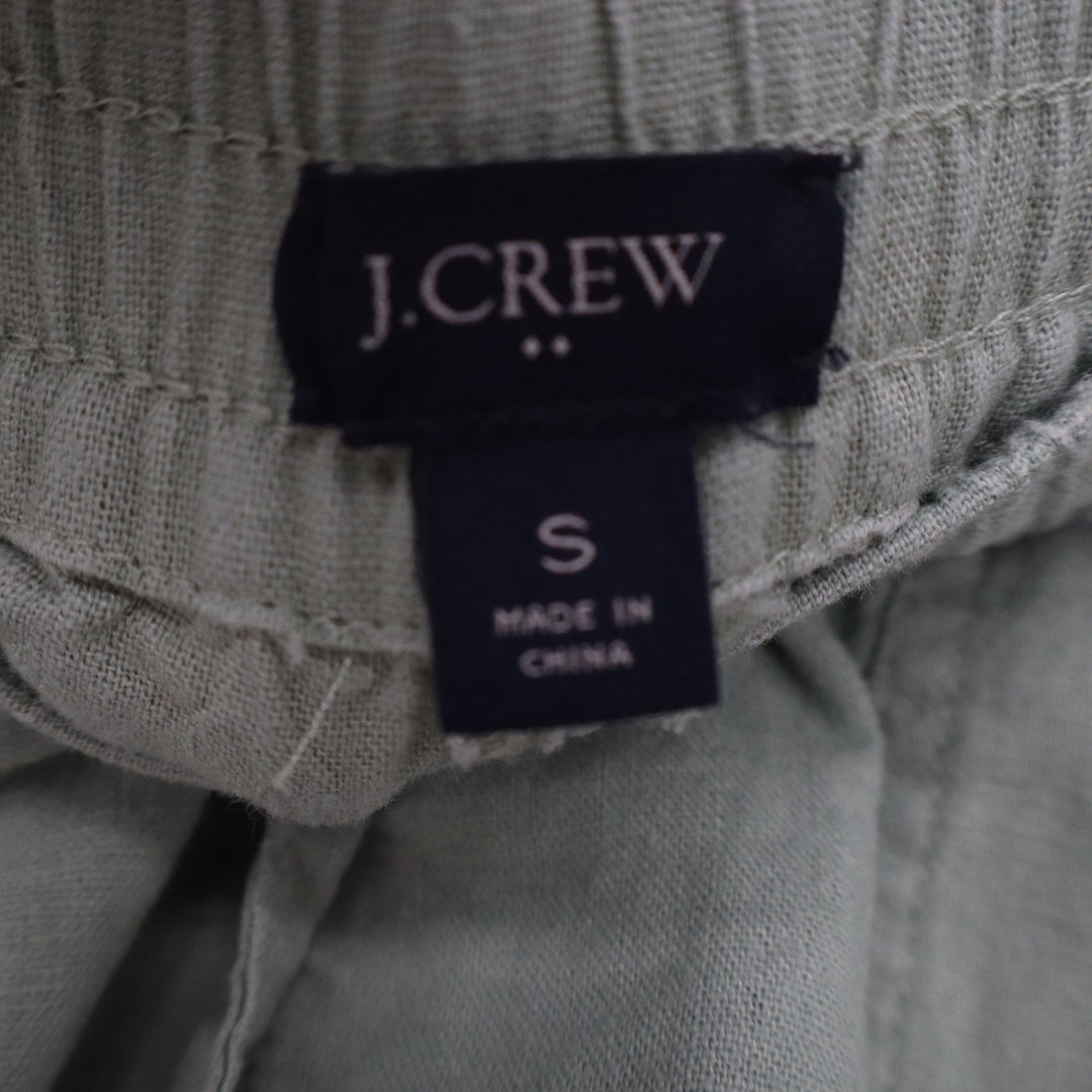 J.Crew Sage Green Linen Viscose Blend Drawstring Seaside Shorts Womens Small