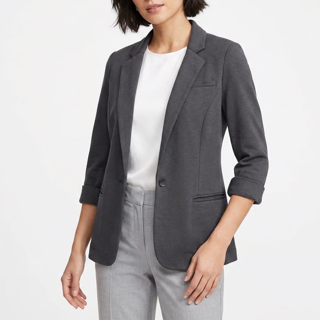 Soft Joie Charcoal Gray Knit Blazer 3/4 Sleeve Womens XS USA Made
