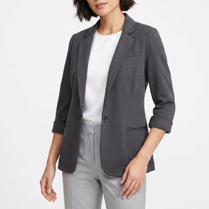 Soft Joie Charcoal Gray Knit Blazer 3/4 Sleeve Womens XS USA Made