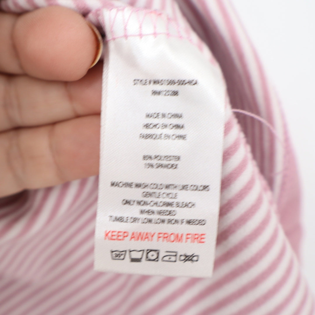Rae Dunn Lover Pink Graphic Sweatshirt Womens Small Striped Trim Pullover