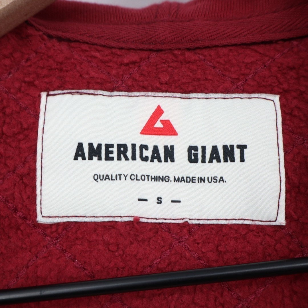 American Giant Diamond Stitch Classic Full Zip 2.0 Hoodie Womens S Pomegranate