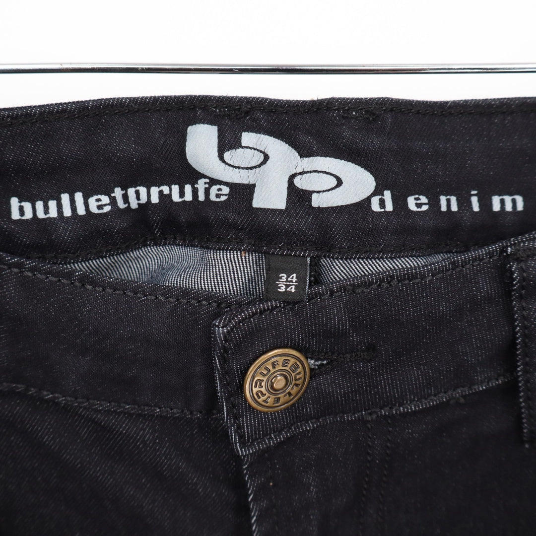 Bulletprufe Jeans Mens 34/34 Black Dark Wash Denim Cotton Stretch Straight Leg