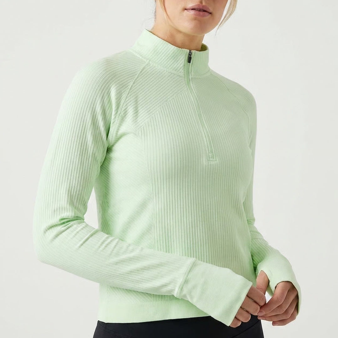 DSG Womens Momentum Seamless 1/4 Zip Pullover Seafoam Sage XXL