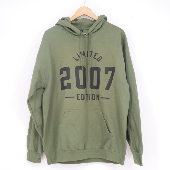 Gildan Softstyle Olive Green Limited 2007 Edition Graphic Hoodie Mens Large
