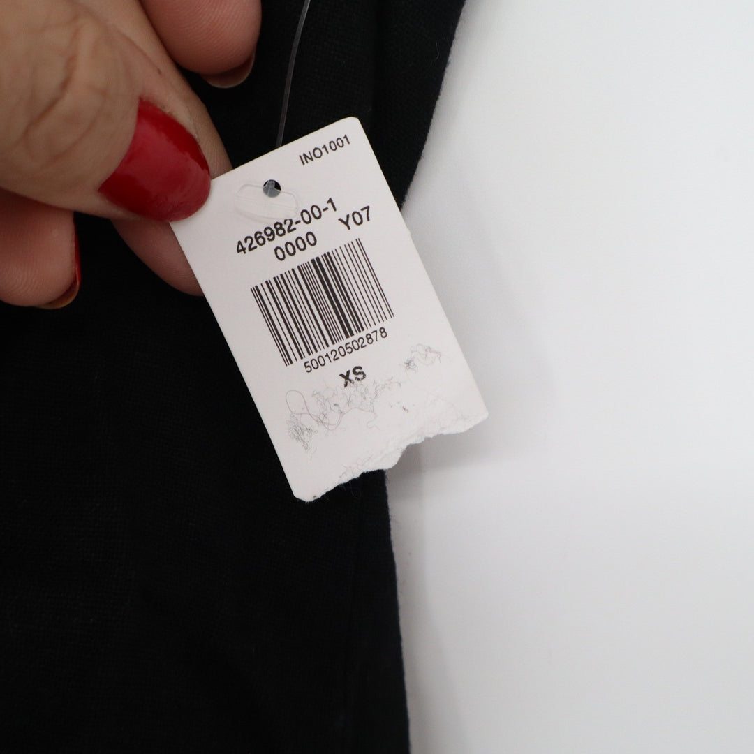 Old Navy Womens Black Linen Blend Wrap Sleeveless V-Neck Tie Top XS