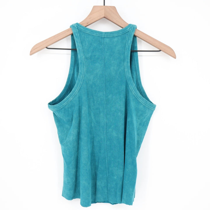 All In Motion Tank Top Womens Large Blue Tie Dye Cotton Stretch Knit Ribbed