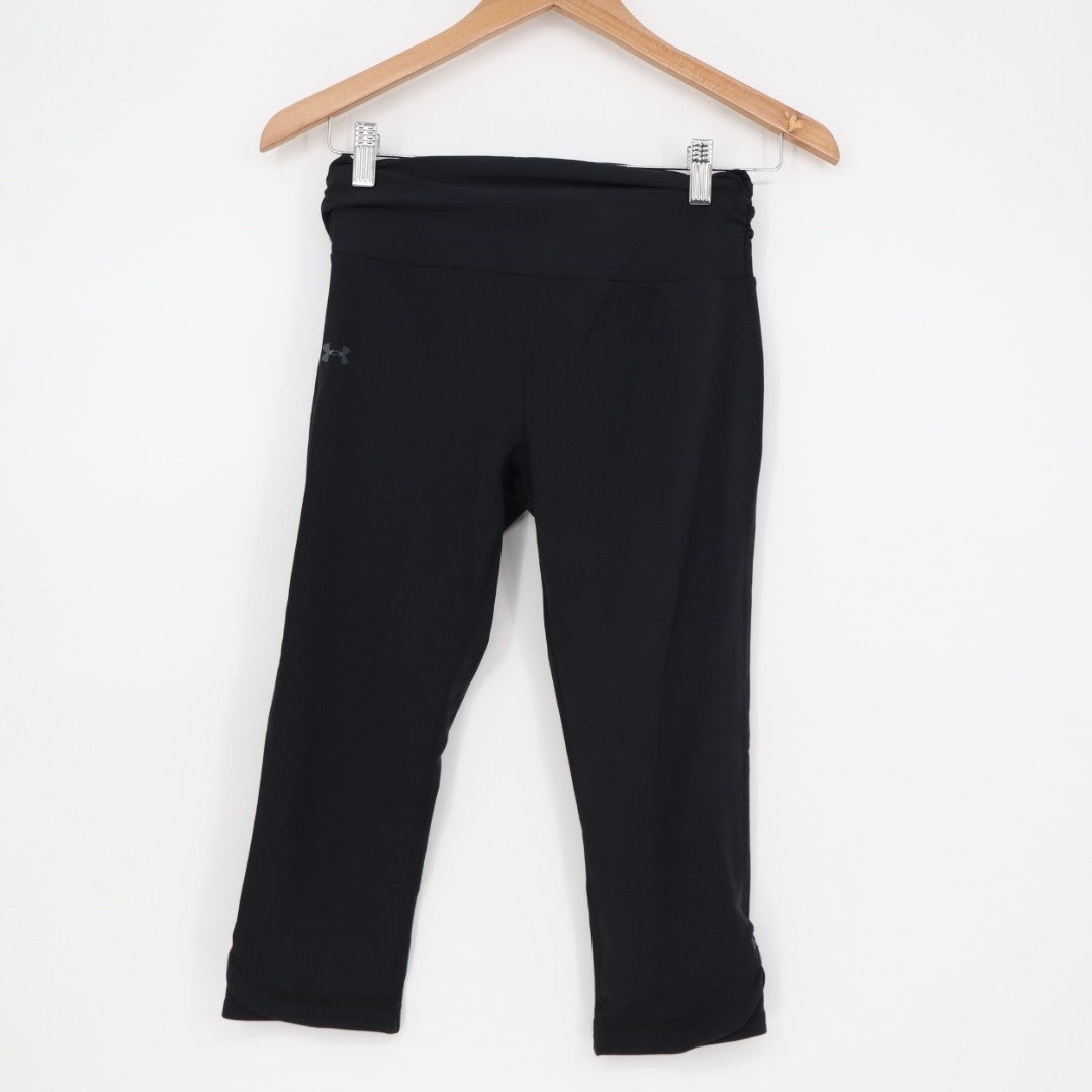 Under Armour Capri Leggings Womens 26x18 Black High Waist Yoga Athletic Running