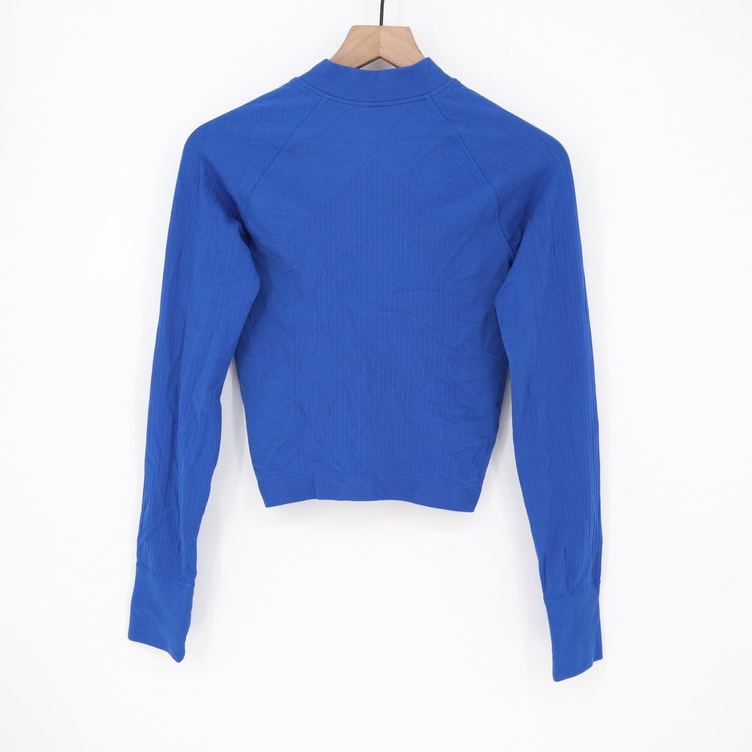 DSG Momentum Seamless 1/4 Zip Womens S Team Royal Blue Cropped Pullover