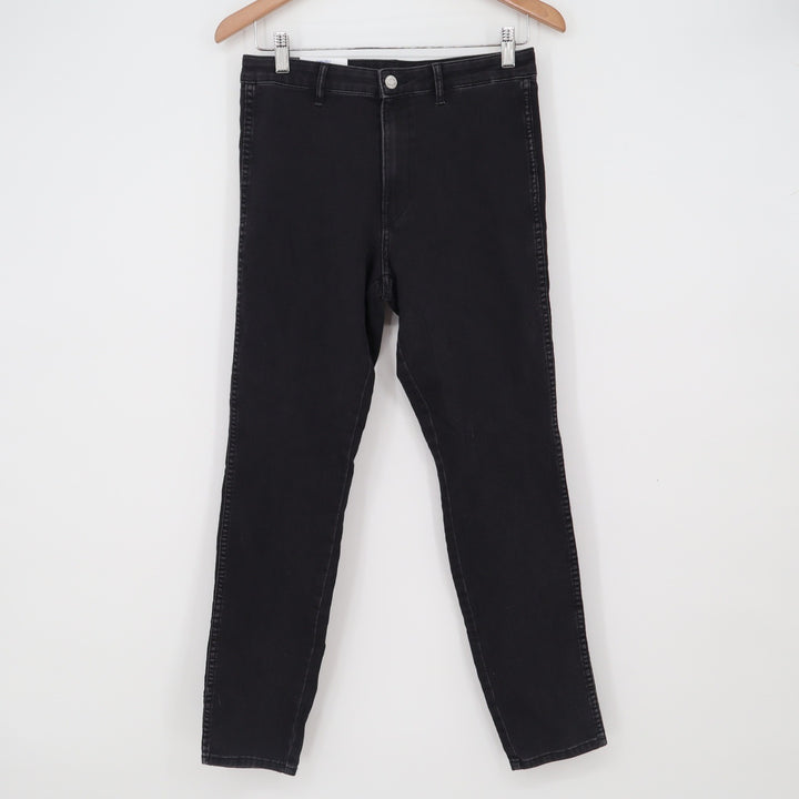 H&M Jeans Women 29 Skinny Ankle High Waist Black Stretch Denim Excellent
