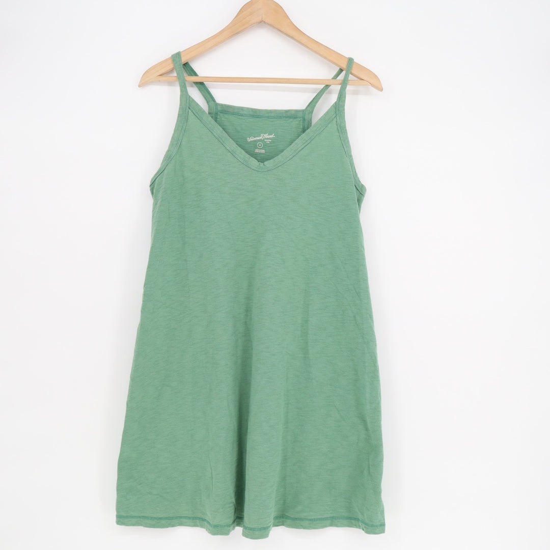 Universal Thread Tank Top Womens S Green Cotton V-Neck Spaghetti Straps Pullover