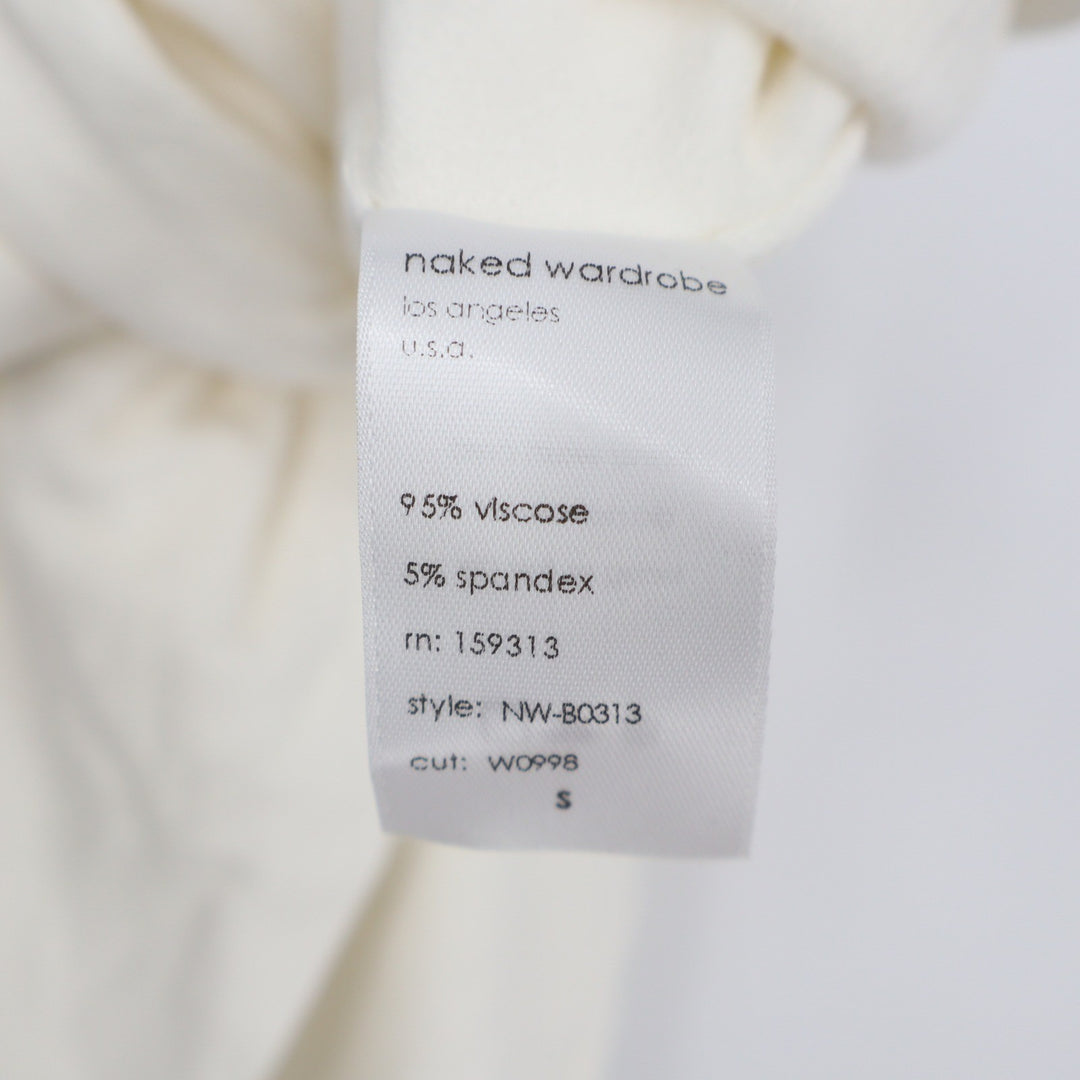 Naked Wardrobe Turtleneck Bodysuit Long Sleeve Cream Ivory Small