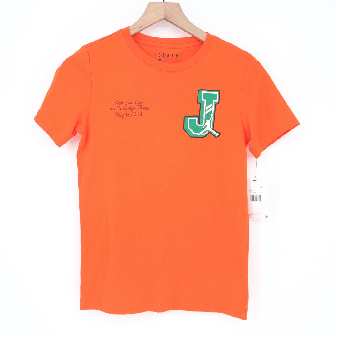 Jordan Boys Team Orange Flight Club Graphic T-Shirt Size M 10-12 NWT