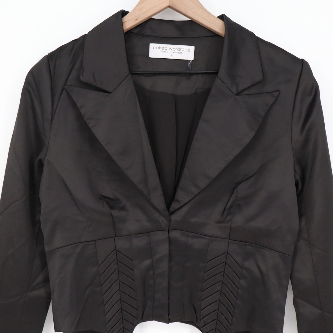 Naked Wardrobe Black Garter Corset Cropped Blazer Jacket NWSP20-J6 Mens Size M