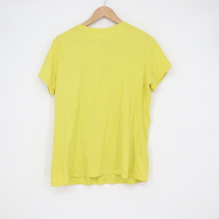 Time and Tru Womens Lemon Lime Yellow Short Sleeve Crewneck T-Shirt Size L 12-14