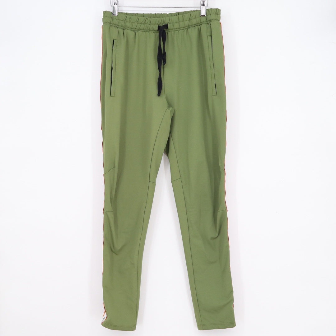 Dancemakers Mens Olive Green Logo Side Stripe Jogger Pants Size M Activewear