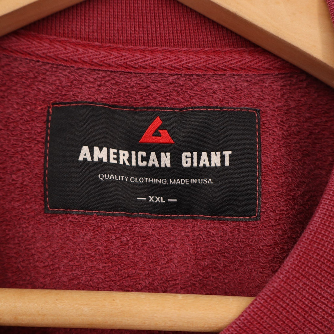 American Giant French Terry Sweatshirt Unisex 2XL Red Cotton Valentine's Day