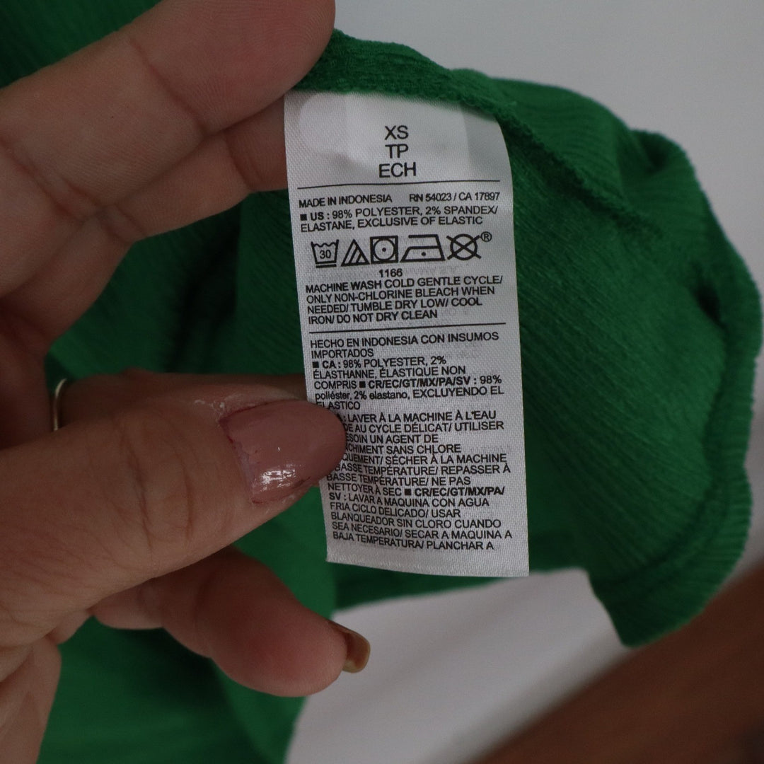 Old Navy Green Smocked Ruffle Strap Midi Dress Womens XS Square Neck Gauze
