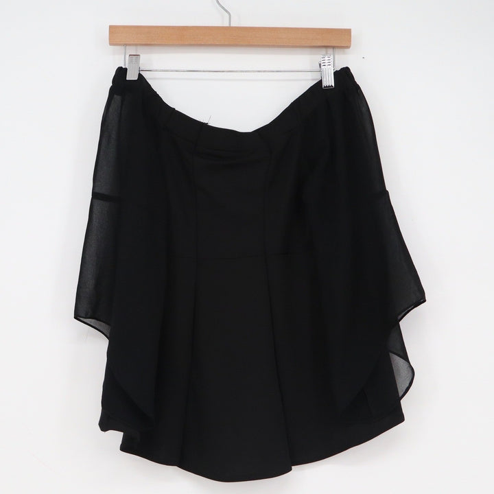 Orna Farho Paris Nina Black Off-Shoulder Crystal Embellished High-Low Top