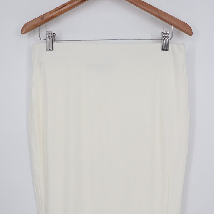 Naked Wardrobe Cream Bodycon Midi Pencil Skirt Womens 1X