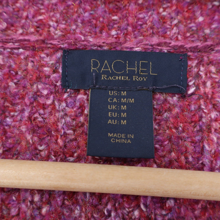 Rachel Rachel Roy Pink Purple Marled Chunky Knit Crew Neck Sweater Womens Medium