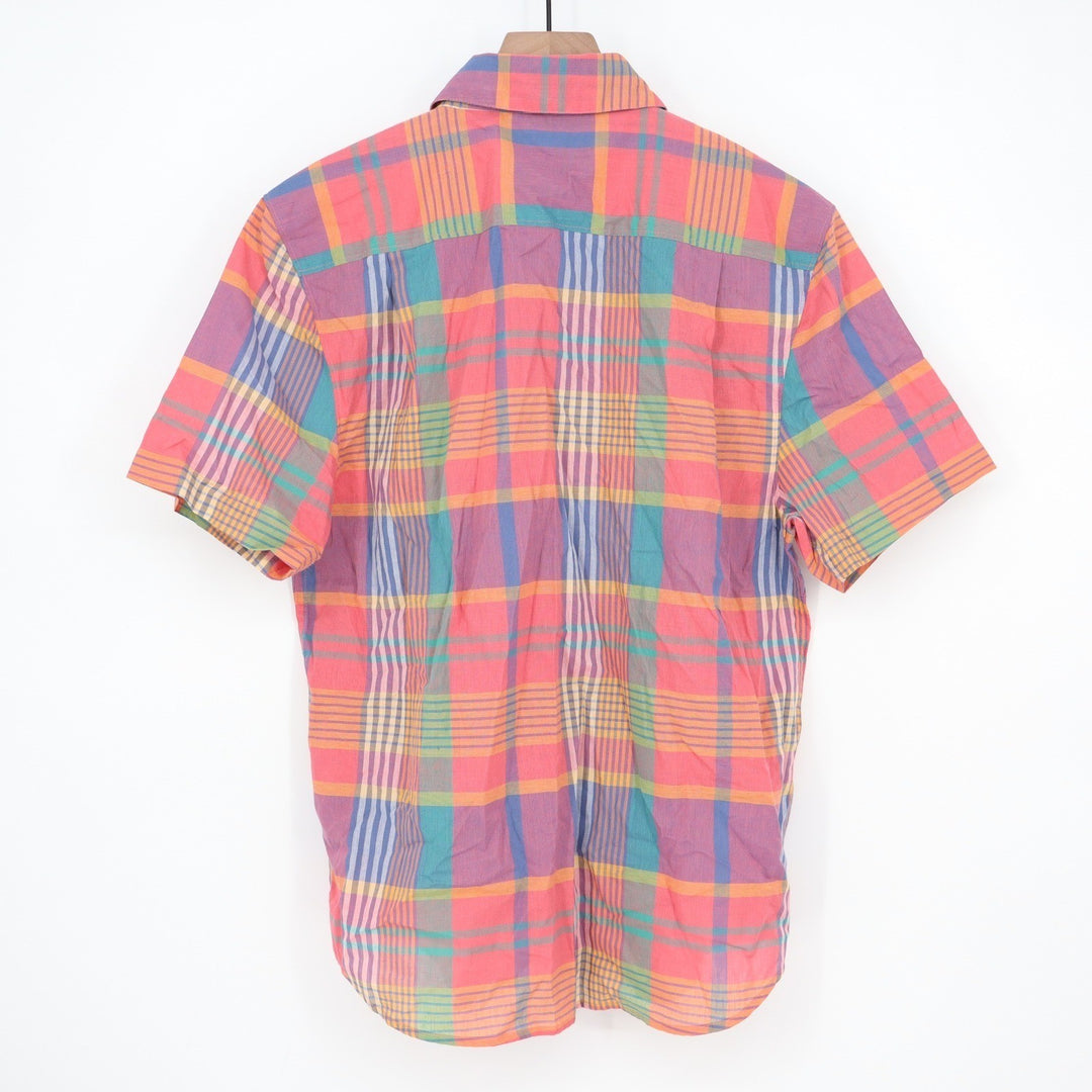 Walter Hagen Clubhouse Mens S Madras Multi Plaid Short Sleeve Button Down Shirt