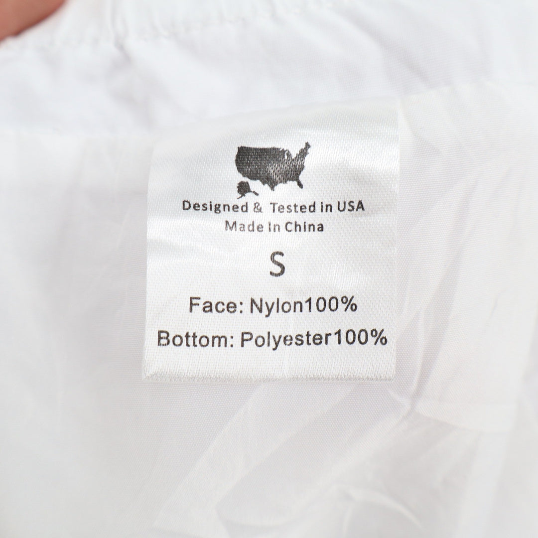 White Nylon Cargo Jogger Pants Adjustable Cinch Leg Streetwear Size S
