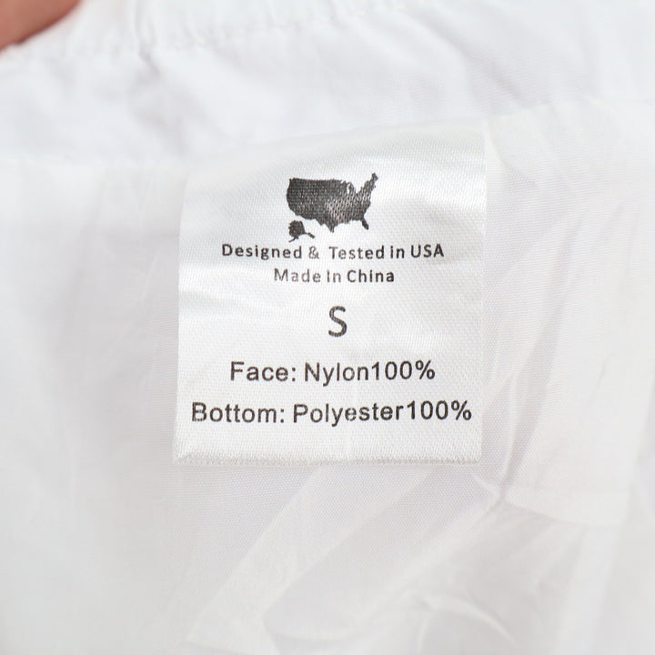 White Nylon Cargo Jogger Pants Adjustable Cinch Leg Streetwear Size S