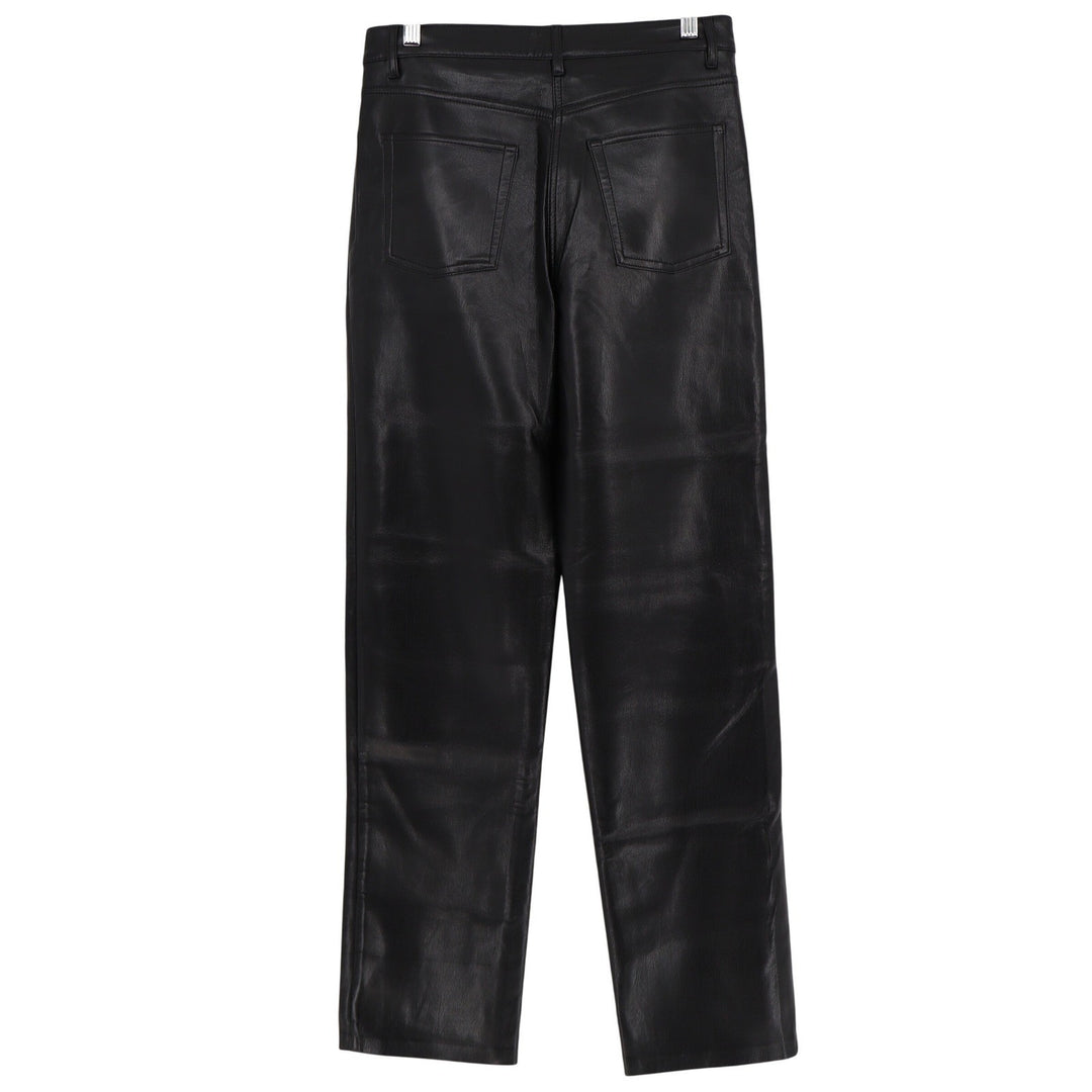 Wilfred Free Melina Black Vegan Leather Straight Leg Pants Size 8 81518