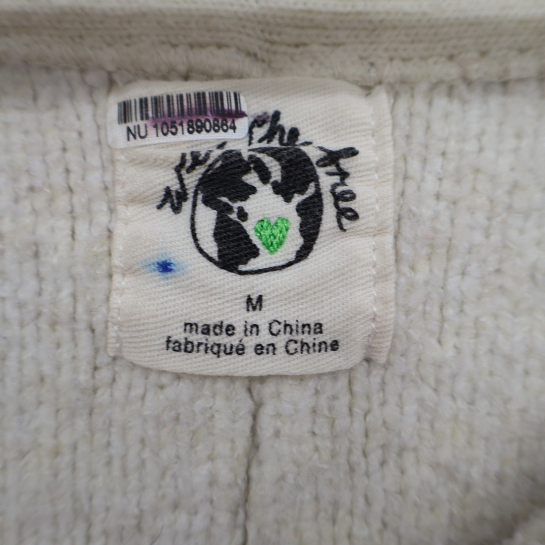 We The Free People Tunic Sweater Womens Medium Beige Stretch Ribbed Round Neck