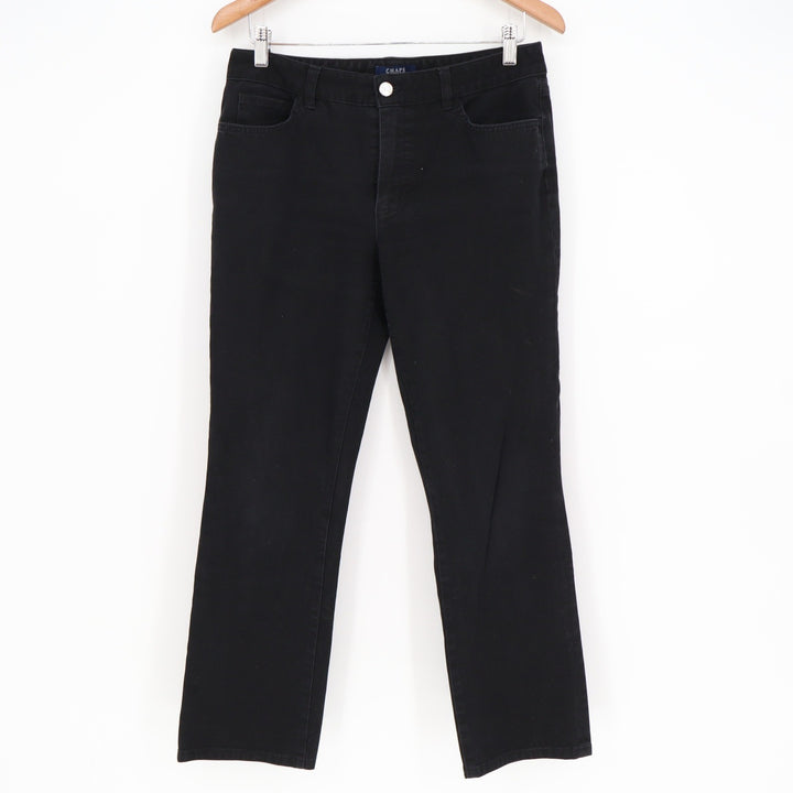 Chaps Womens Black Straight Leg Stretch Pants Size 6 Mid Rise 5-Pocket Casual