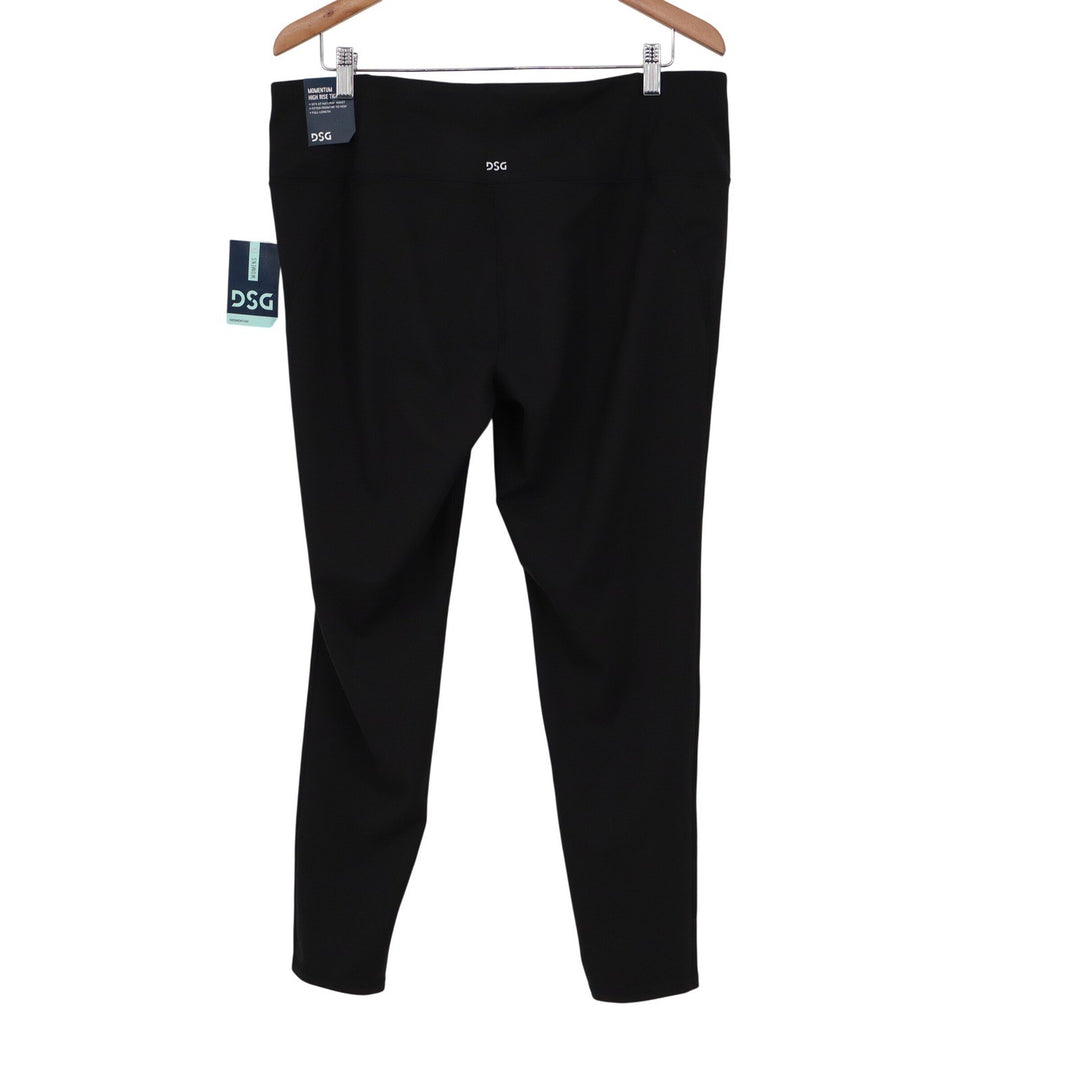 DSG Womens Momentum Full Length Tight Pure Black High Rise Leggings 2XL