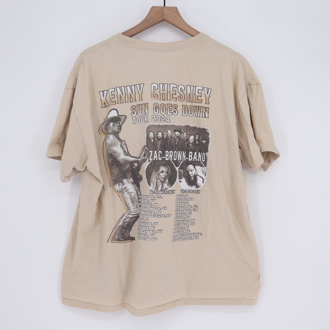 Kenny Chesney Sun Goes Down Tour 2024 T-Shirt Tan Zac Brown Band Mens XL