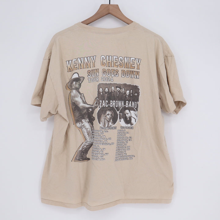 Kenny Chesney Sun Goes Down Tour 2024 T-Shirt Tan Zac Brown Band Mens XL