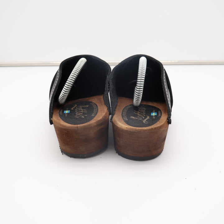 Lotta From Stockholm Classic Clogs Womens EU 39 Black Leather Round Neck Shoes