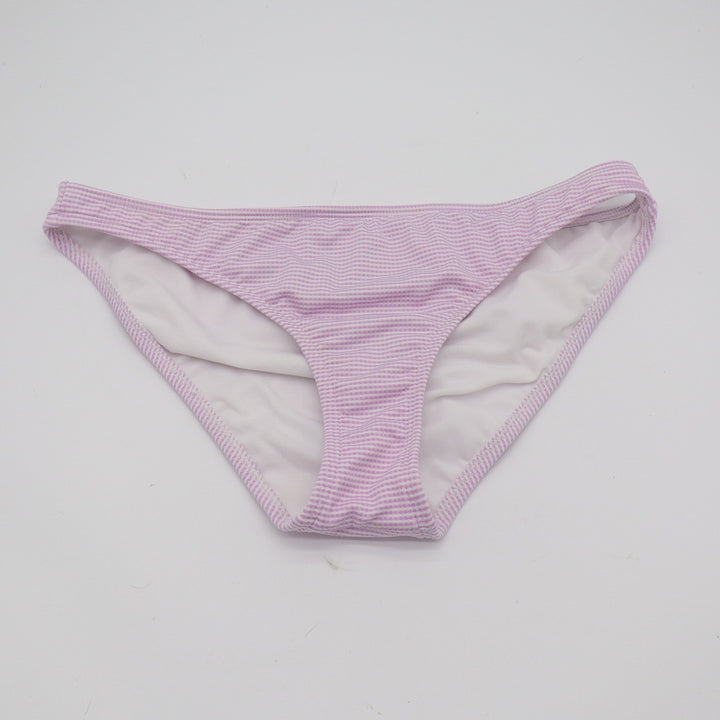 Xhilaration Purple White Seersucker Striped Bikini Bottom Swimsuit L