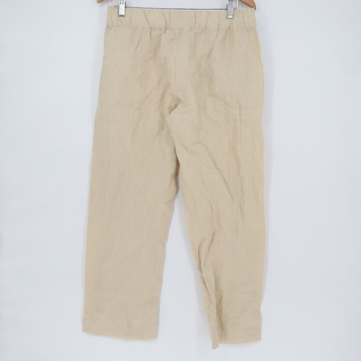 American Giant Pants Womens Medium Beige Mid Rise Straight Leg Elastic Waist