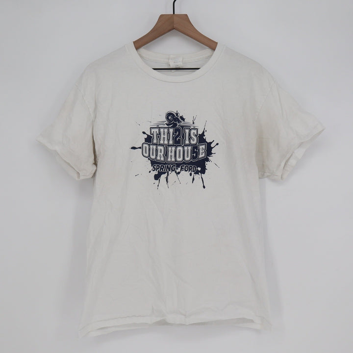 Hanes Spring-Ford This Is Our House Graphic T-Shirt Mens Large White Cotton Tee