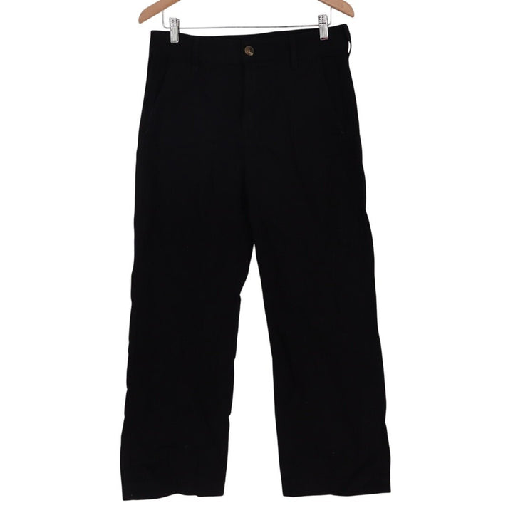 American Giant Ankle Pants Womens 8 Black Cotton Stretch Wide Leg Streetwear