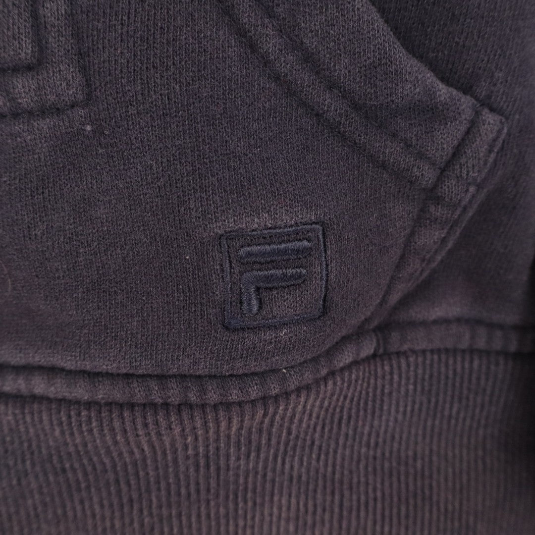 Fila Hoodie Mens Large Midnight Navy Cotton Full Zip Long Sleeve Outdoor Wear