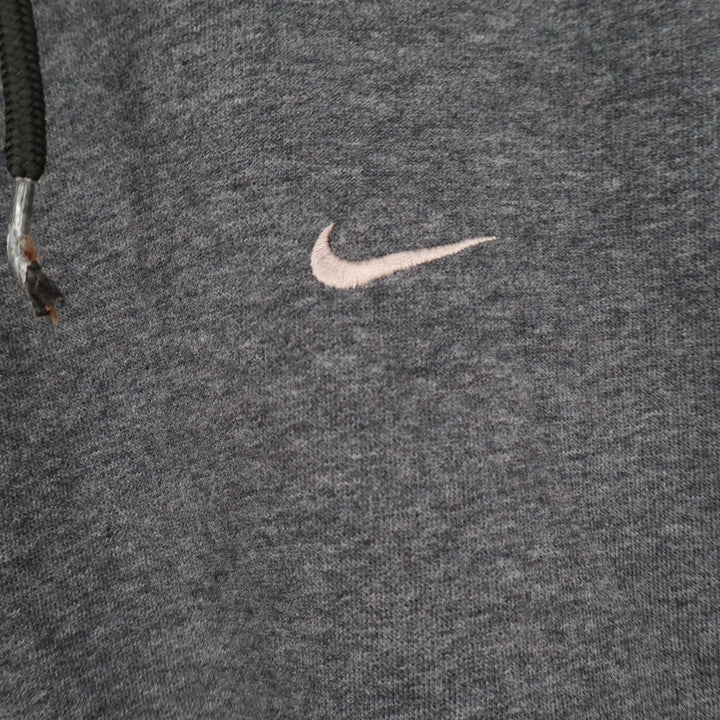 Nike Mens Pullover Hoodie Charcoal Grey Embroidered Swoosh Fleece Large
